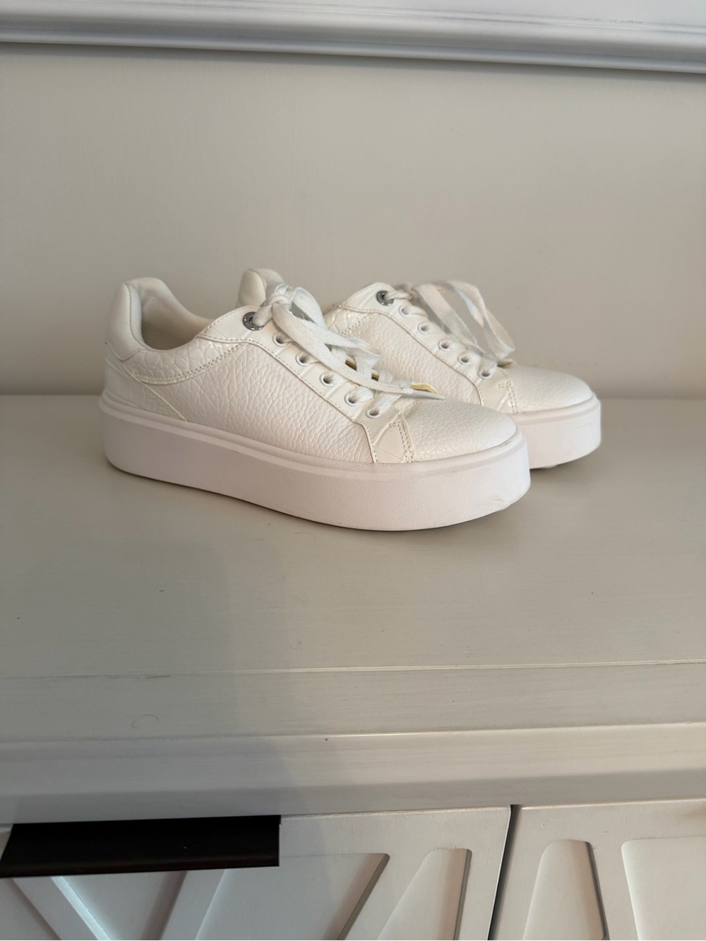 Michael Kors Romey Platform Sneakers, Optic White, Size 8
